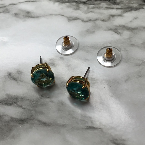 NWT Kate Spade Blue/Green Diamond Stud Earrings - Picture 3 of 3